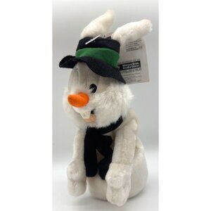 1998 Warner Bros Studio Store Bugs Bunny Snowman Bean Bag Plush Toy 10" NWT